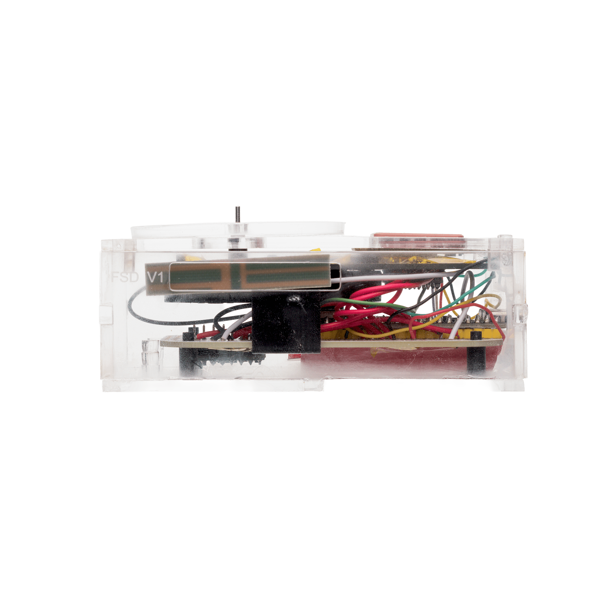 FSD V2 — handheld prototype, side view